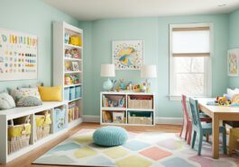 Kinderzimmer mit platzsparenden Möbeln